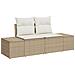 Set Divano Giardino 7 Pezzi con cuscini in Rattan Poliestere Beige - Foto miniatura 4