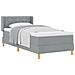 Letto Box Spring e Materasso Grigio Chiaro 90x200 cm Tessuto - Foto miniatura 1