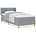 Letto Box Spring e Materasso Grigio Chiaro 90x200 cm Tessuto - Foto miniatura 4