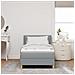 Letto Box Spring e Materasso Grigio Chiaro 90x200 cm Tessuto - Foto miniatura 5