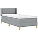 Letto Box Spring e Materasso Grigio Chiaro 90x200 cm Tessuto - Foto miniatura 7
