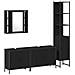 Set di mobili per il bagno 4 pcs Nero 33 x 33 x 185.5 cm - Foto miniatura 1