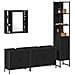 Set di mobili per il bagno 4 pcs Nero 33 x 33 x 185.5 cm - Foto miniatura 3