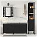 Set di mobili per il bagno 4 pcs Nero 33 x 33 x 185.5 cm - Foto miniatura 4