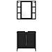 Set di mobili per il bagno 4 pcs Nero 33 x 33 x 185.5 cm - Foto miniatura 9