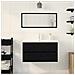 Mobiletto per Lavandino  con Lavabo Integrato Rovere Nero Legno Ingegnerizzato, Mobiletto per Lavandino  Rovere Nero 80x38.5x45 cm Legno Ingegnerizzato - Foto miniatura 4