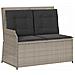 Panca Reclinabile Giardino con Cuscini Grigio Chiaro Polyrattan - Foto miniatura 1
