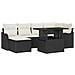 Set Divano da Giardino con cuscino 7 pcs Nero Poly Rattan - Foto miniatura 1