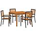 Set da Pranzo per Giardino 5 pcs Nero Poly Rattan - Foto miniatura 1