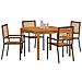 Set da Pranzo per Giardino 5 pcs Nero Poly Rattan - Foto miniatura 3