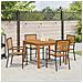 Set da Pranzo per Giardino 5 pcs Nero Poly Rattan - Foto miniatura 4