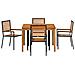 Set da Pranzo per Giardino 5 pcs Nero Poly Rattan - Foto miniatura 7