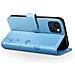 Custodia A Portafoglio Per Iphone 13 / 14 Design Premium Fiori Farfalla, Blu Chiaro - Foto miniatura 2