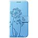 Custodia A Portafoglio Per Iphone 13 / 14 Design Premium Fiori Farfalla, Blu Chiaro - Foto miniatura 4