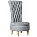 Poltrona Slipper Grigio chiaro 56,5 x 70 x 110 cm Tessuto - Foto miniatura 1