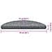 Tappetini per scale autoadesivi 30 pz 56x17x3 cm Grigio chiaro semicircolari - Foto miniatura 8