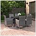 Set da Pranzo da Giardino 7 pz con Cuscini Polyrattan e Vetro - Foto miniatura 2