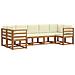 Set di divani da esterno con cuscino 7 pcs Naturale e Crema - Foto miniatura 1