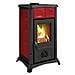 Stufa a Legna Gemma Elegance Potenza Termica Nominale 6 KW Colore Bordeaux  - Foto miniatura 5