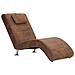 Poltrona Relax Con Cuscino Marrone In Pelle Sintetica Scamosciata - Foto miniatura 2