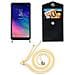 Catena Di Telefoni Cellulari Compatibile Con Samsung Galaxy A6 2018 In Crema Beige - Coperchio Protettivo In Silicone Con Anelli D'argento, Cinturino In Corda E Custodia Staccabile - Foto miniatura 7
