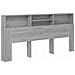 Testiera Con Contenitore Grigio Sonoma 220x19x103,5 Cm - Foto miniatura 2