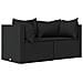Divani Angolari Da Giardino Con Cuscini 2pz In Polyrattan Nero - Foto miniatura 2