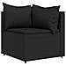 Divani Angolari Da Giardino Con Cuscini 2pz In Polyrattan Nero - Foto miniatura 3