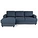 Divano Angolare Sinistro Paul A 4 Posti - Tessuto Blu - 215 X 140 Cm - Foto miniatura 1
