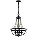 Lampadario Classico Nori Acciaio Zinco Scuro Anticato Legno Grigio 4 Luci E14 - Foto miniatura 1