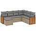 Set Divani Da Giardino 7 Pz Con Cuscini Beige In Polyrattan - Foto miniatura 2