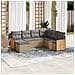 Set Divani Da Giardino 7 Pz Con Cuscini Beige In Polyrattan - Foto miniatura 1