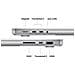 MacBook Pro 14"" Chip M4 Max con CPU 14-core e GPU 32-core - 36GB di memoria unificata e Archiviazione SSD da 1TB - Argento - Foto miniatura 7