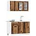 Set di Mobili da Cucina 4 pz Legno Antico in Truciolato - Foto miniatura 6