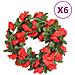 Ghirlande Fiori Artificiali Natale 6 Pz Rosso 240 Cm - Foto miniatura 1