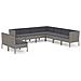 Set Divani Da Giardino 9 Pz Con Cuscini In Polyrattan Grigio - Foto miniatura 1