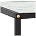 Tavolino Da Salotto Nero Con Vetro Marmo Bianco 80x80x35 Cm - Foto miniatura 4
