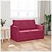 Divano Letto da Terra 2-in-1 Rosso Vino 124x204x61 cm Velluto - Foto miniatura 3