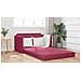 Divano Letto da Terra 2-in-1 Rosso Vino 124x204x61 cm Velluto - Foto miniatura 4