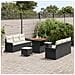 Set di divani giardino  9 pezzi con cuscini in rattan sintetico nero e acacia, Divano giardino 2 posti  con cuscini in rattan sintetico nero, Set pranzo giardino 3 pezzi con cuscini in rattan sintetico nero e acacia - Foto miniatura 3