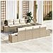 Set Divano da Giardino 8 Pezzi con Cuscini Beige Polyrattan - Foto miniatura 2