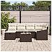 Set divano giardino 7 pezzi con cuscini marrone in polyrattan - Foto miniatura 3