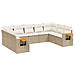 Set Divano da Giardino 9 pz con Cuscini Beige in Polyrattan - Foto miniatura 1