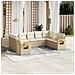 Set Divano da Giardino 9 pz con Cuscini Beige in Polyrattan - Foto miniatura 2