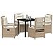 Set da Pranzo per Giardino 5 pcs Beige polyrattan - Foto miniatura 3