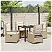 Set da Pranzo per Giardino 5 pcs Beige polyrattan - Foto miniatura 4