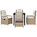 Set da Pranzo per Giardino 5 pcs Beige polyrattan - Foto miniatura 7