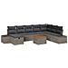 Set Divano da Giardino con cuscino 9 pcs Grigio Poly Rattan - Foto miniatura 1