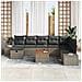 Set Divano da Giardino con cuscino 9 pcs Grigio Poly Rattan - Foto miniatura 3