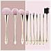 Set Di 10 Pennelli Da Trucco Oro Champagne E Bianco Rosa Con Borsa A Tracolla Rosa - Pennelli Cosmetici Professionali - Foto miniatura 3